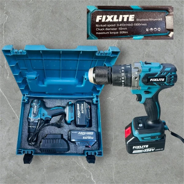 Fixlite Lithium Impact Drill – Cordless High-Torque Power Tool | 21V Rechargeable Battery | Dual-Speed Electric Drill | Price 220 AED | Delivery Across UAE